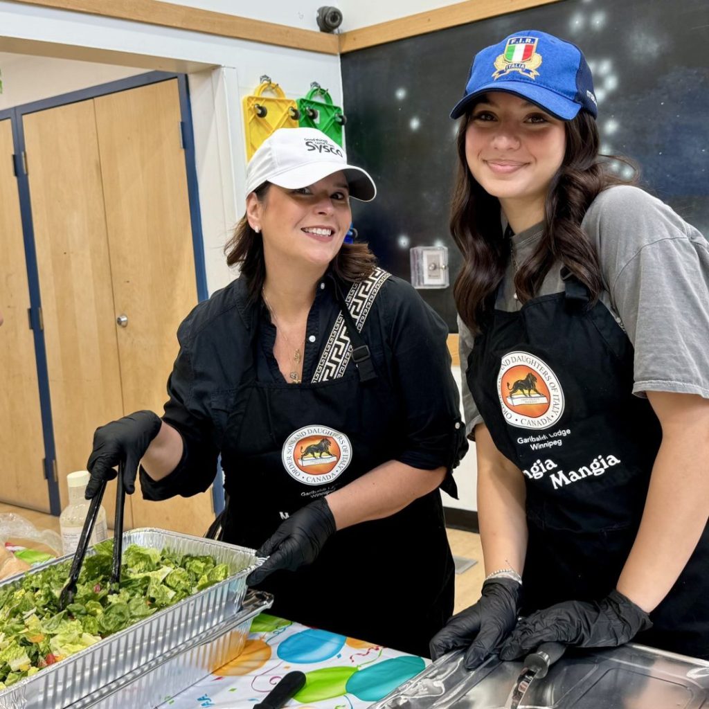 Women serving food